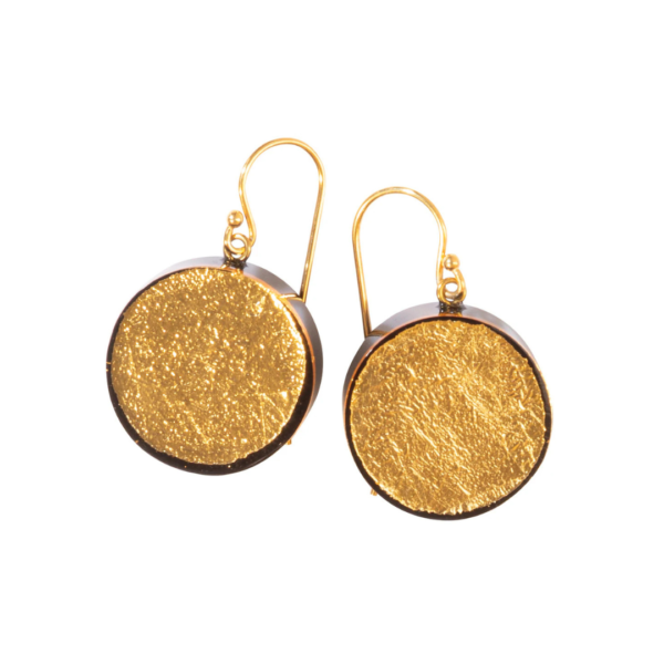 Zsiska Small Coin Drop Earings In Gold
