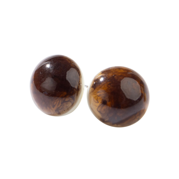 Zsiska MTOR Button Earings In Tortoiseshell