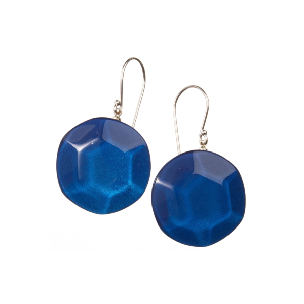 Zsiska Hexagonal Drop Earrings in Blue