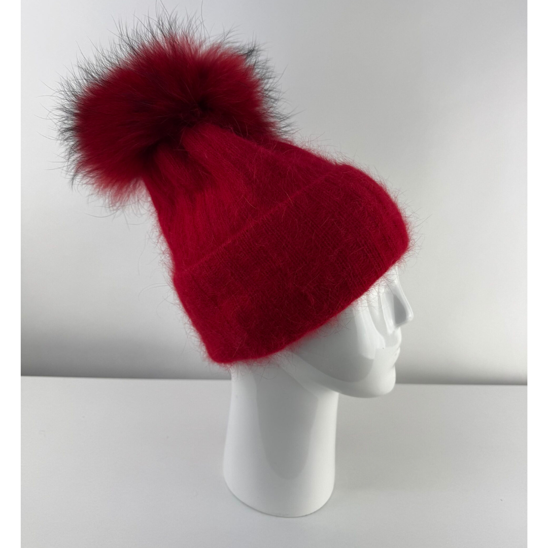 Rabionek Fur Pom Pom Hat In Red