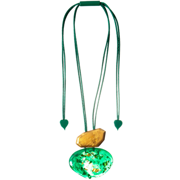 Prue By Zsiska Adjustable Necklace in Green and Gold