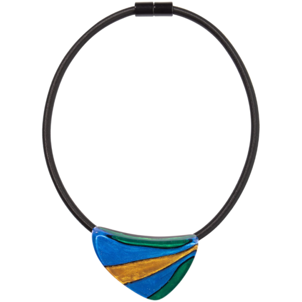Prue By Zsiska Necklace With Green and Blue Triangle