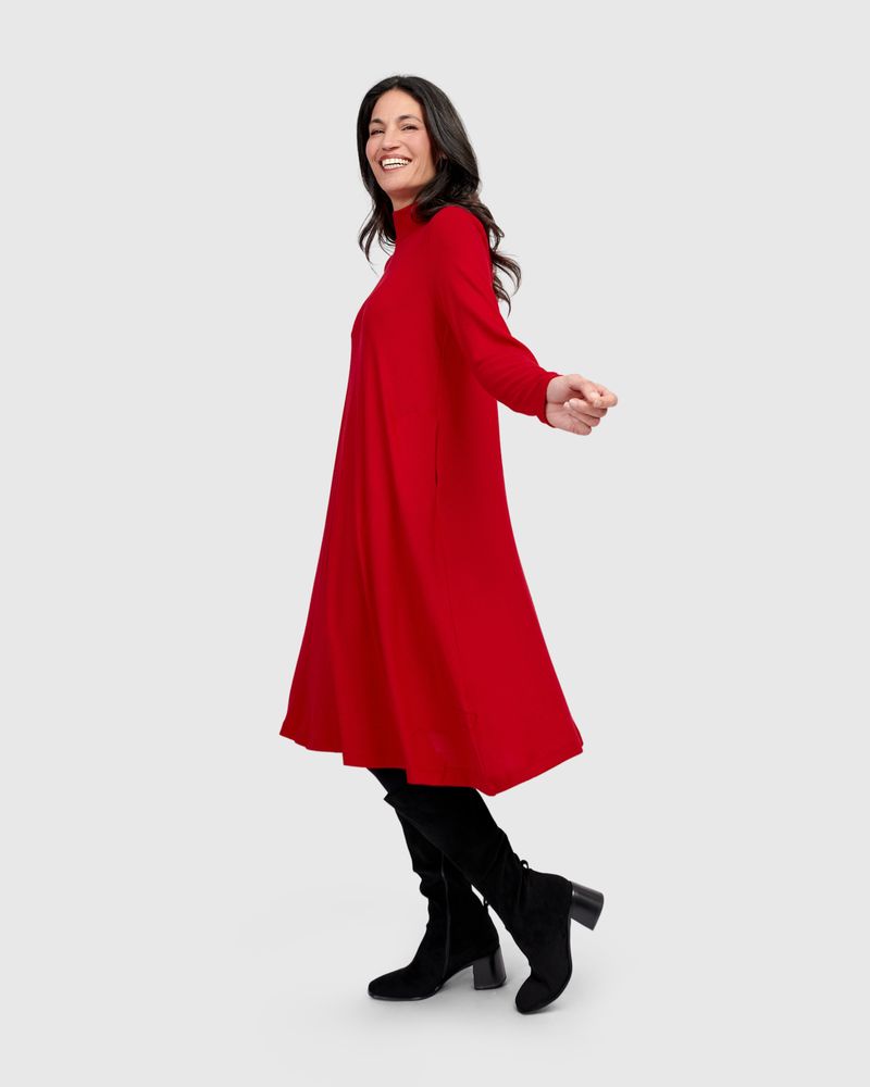 Alembika Red High Neck Jersey Dress - Image 7