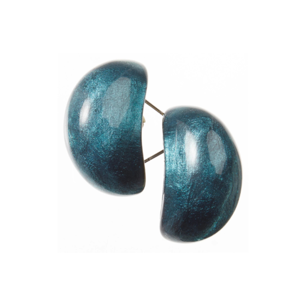 Zsiska Half Moon Earrings In Teal