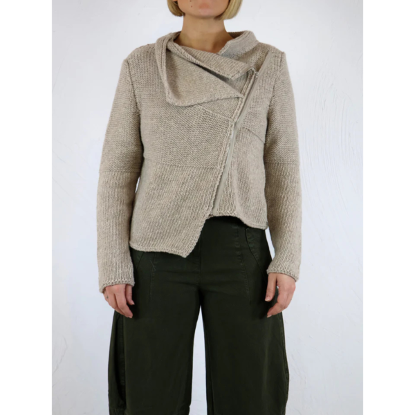 Lurdes Bergada Zip Knit Jacket in Beige