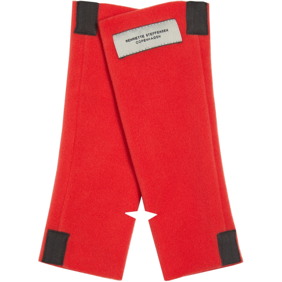 Henriette Steffensen Wrist Warmers In Tomato Red