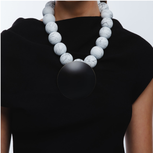 Katerina Vassou Bahar Necklace White/Black Disc