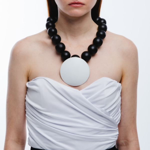 Katerina Vassou Bahar Necklace Black /White Disc