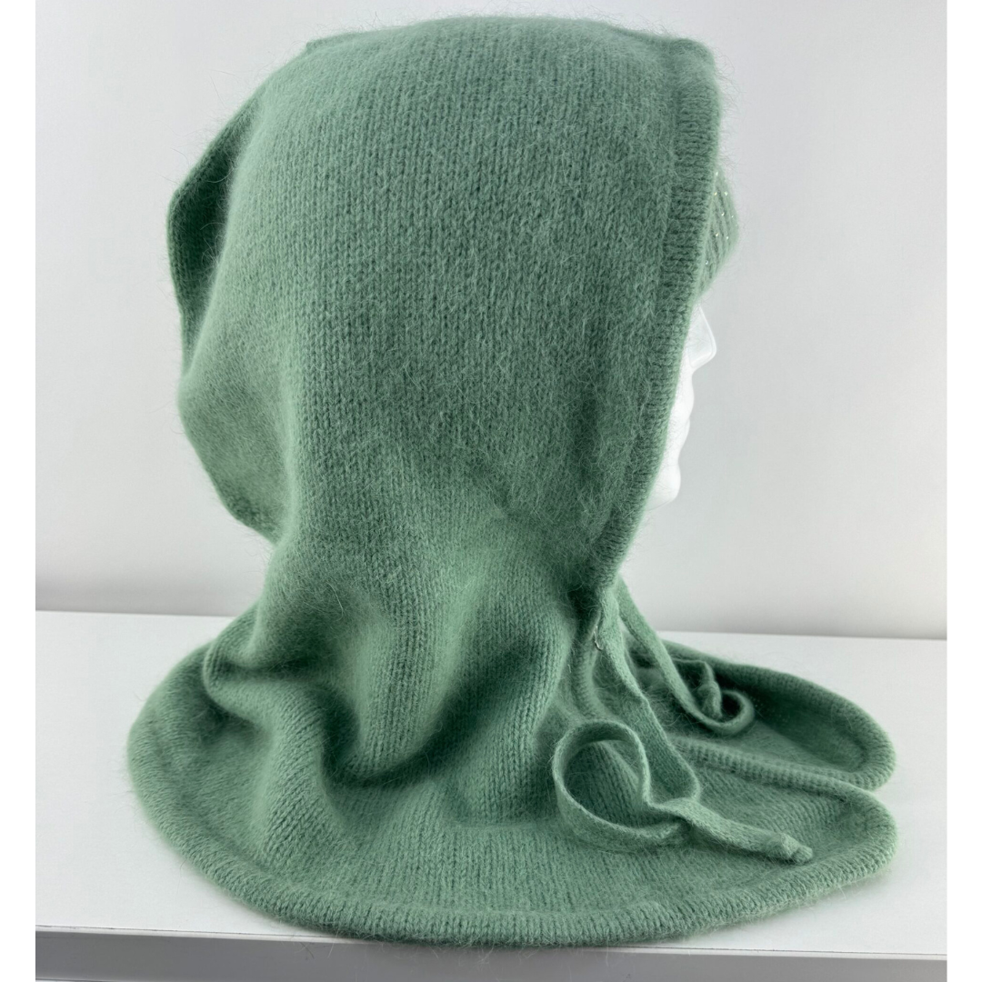 Rabionek Angora Mix Hood In Pearl Green