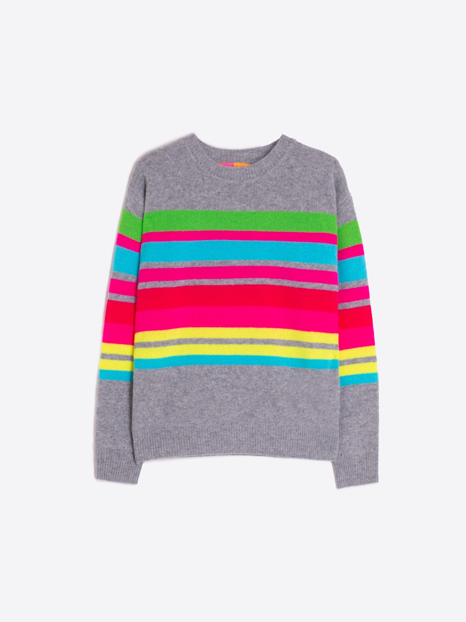 Vilagallo Rayas Grey Jumper with Multi Stripe - Image 3