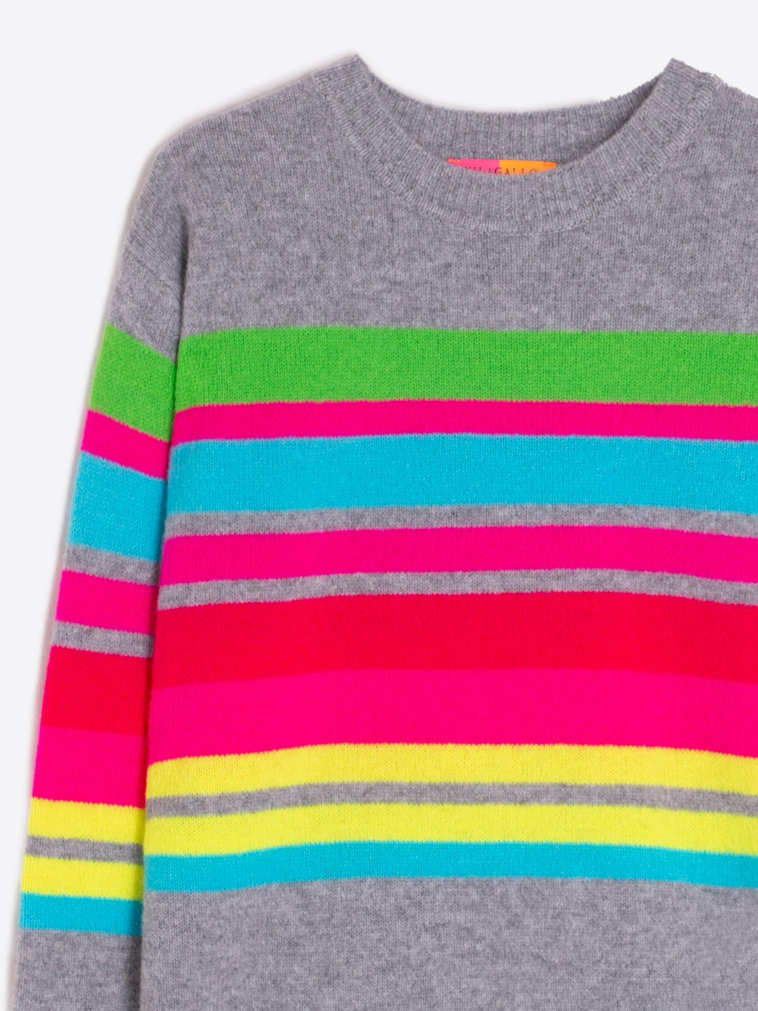 Vilagallo Rayas Grey Jumper with Multi Stripe - Image 4