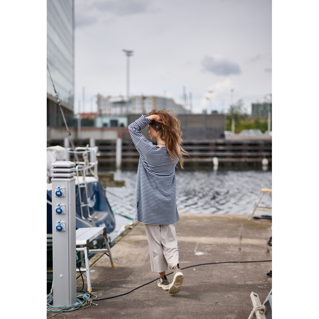 Henriette Steffensen 3 Button Cardigan In Stripes Denim/Kit - Image 2