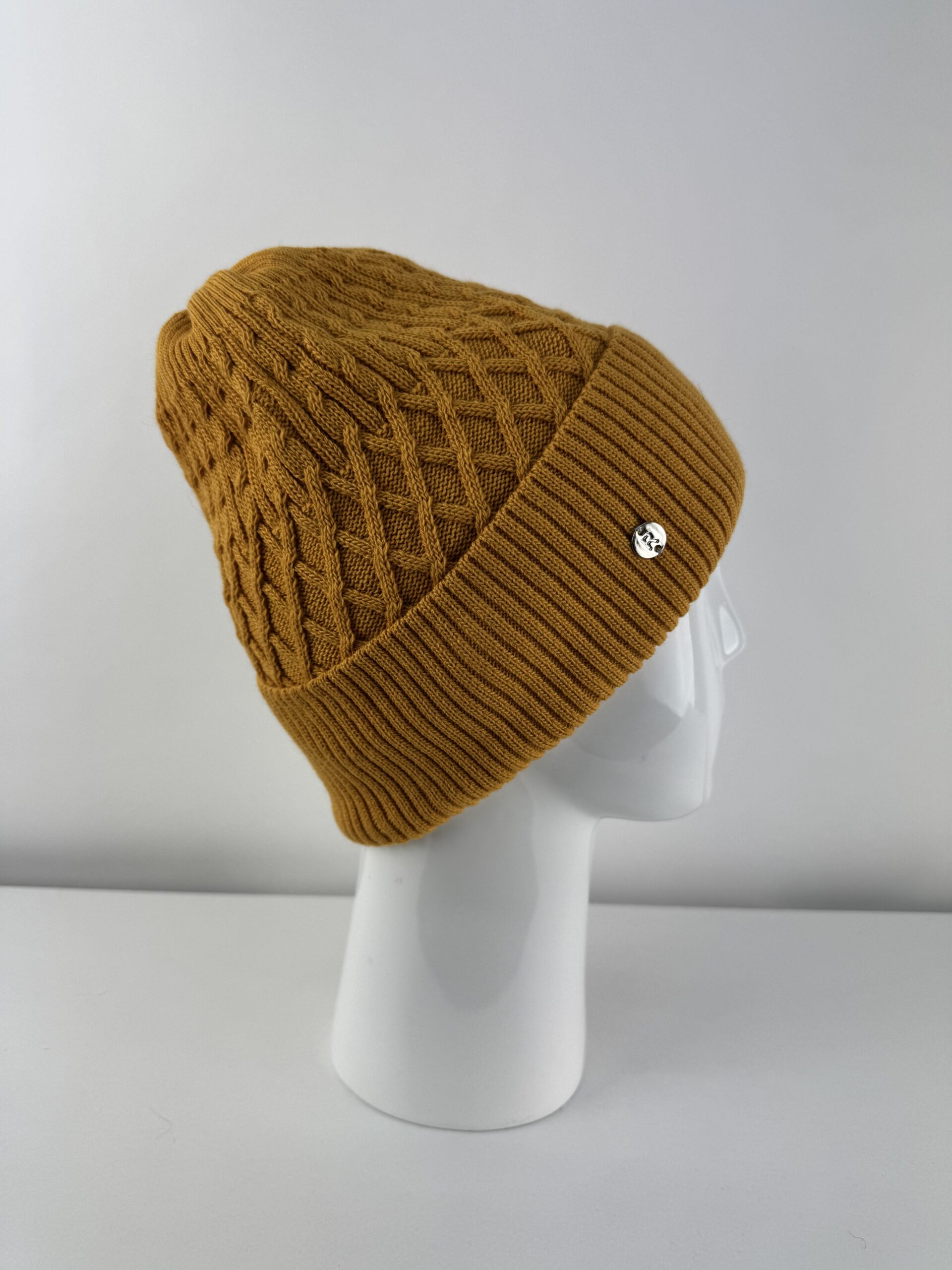 Rabionek Fleece Lined Beanie Hat In Golden Sun - Image 3