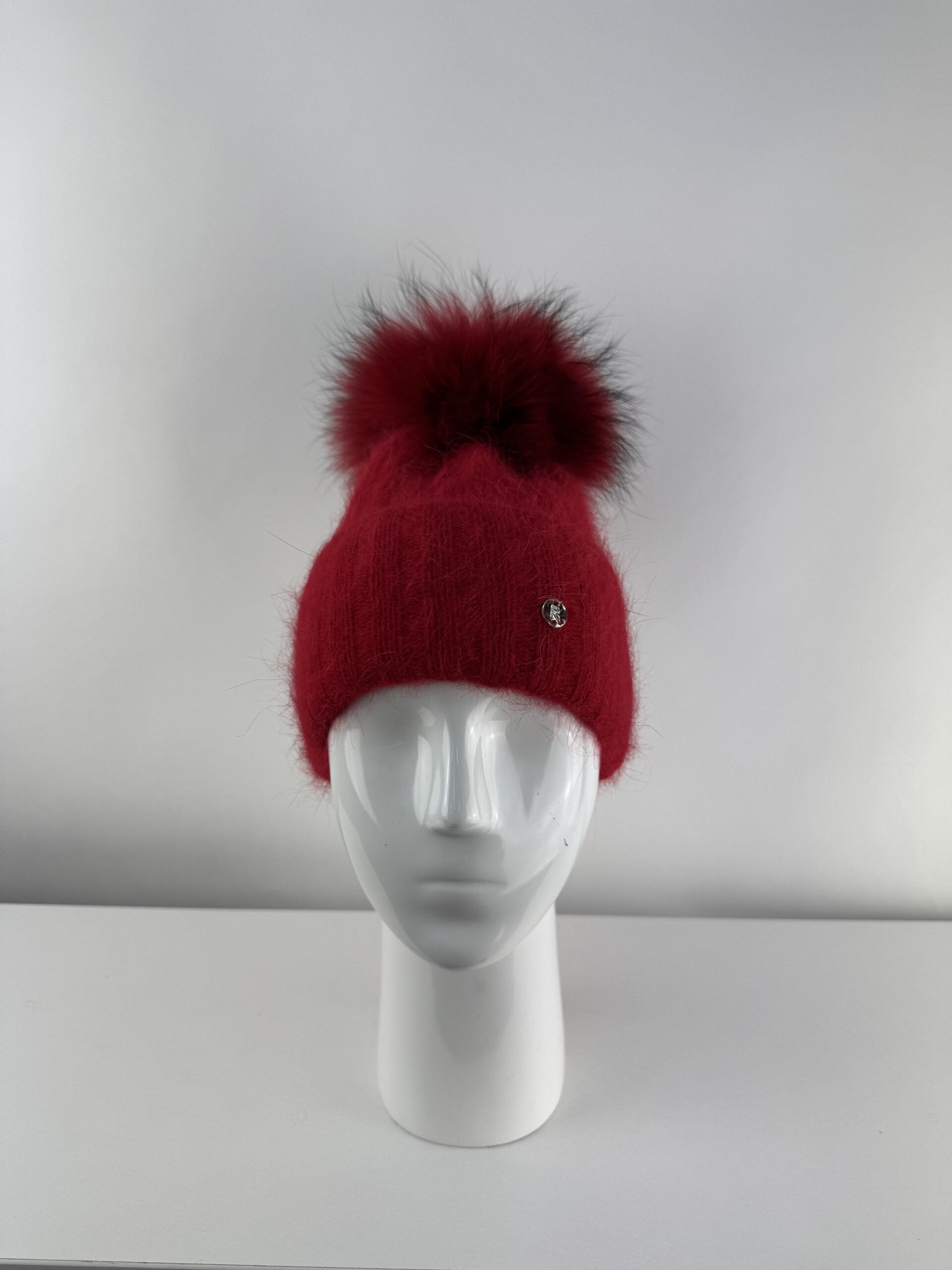 Rabionek Fur Pom Pom Hat In Red - Image 5