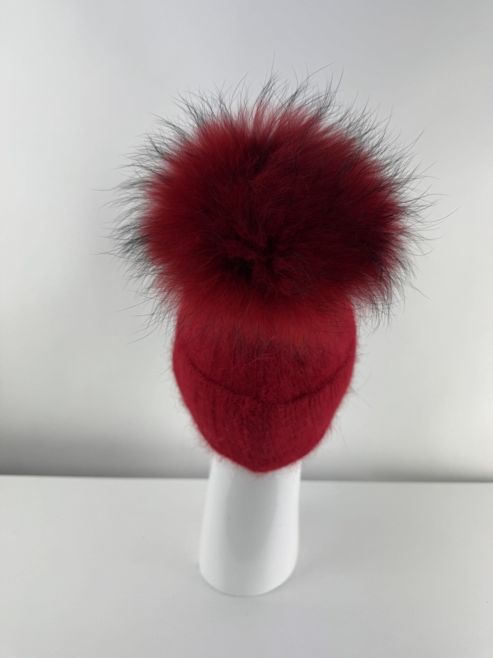 Rabionek Fur Pom Pom Hat In Red - Image 4