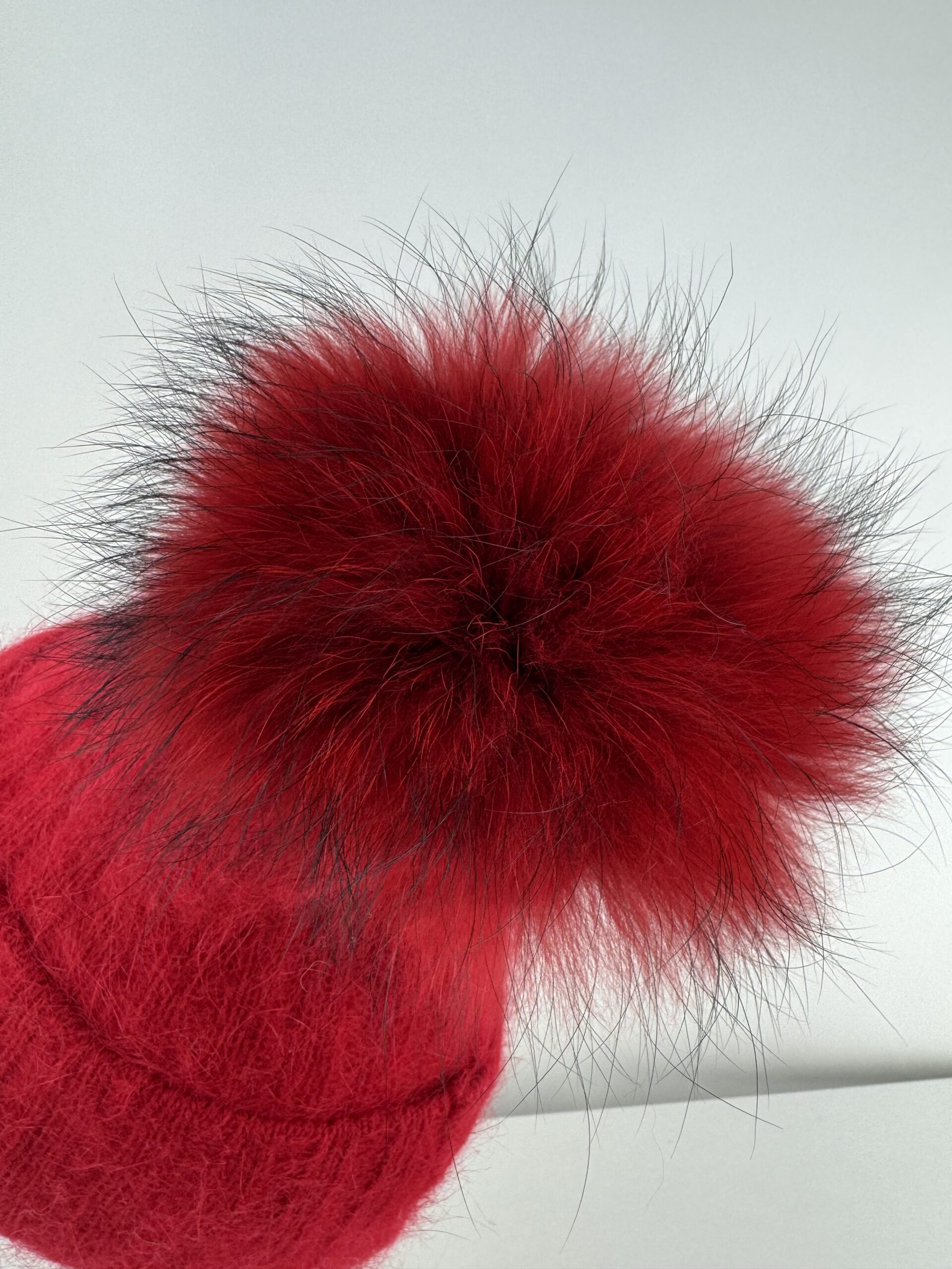 Rabionek Fur Pom Pom Hat In Red - Image 3