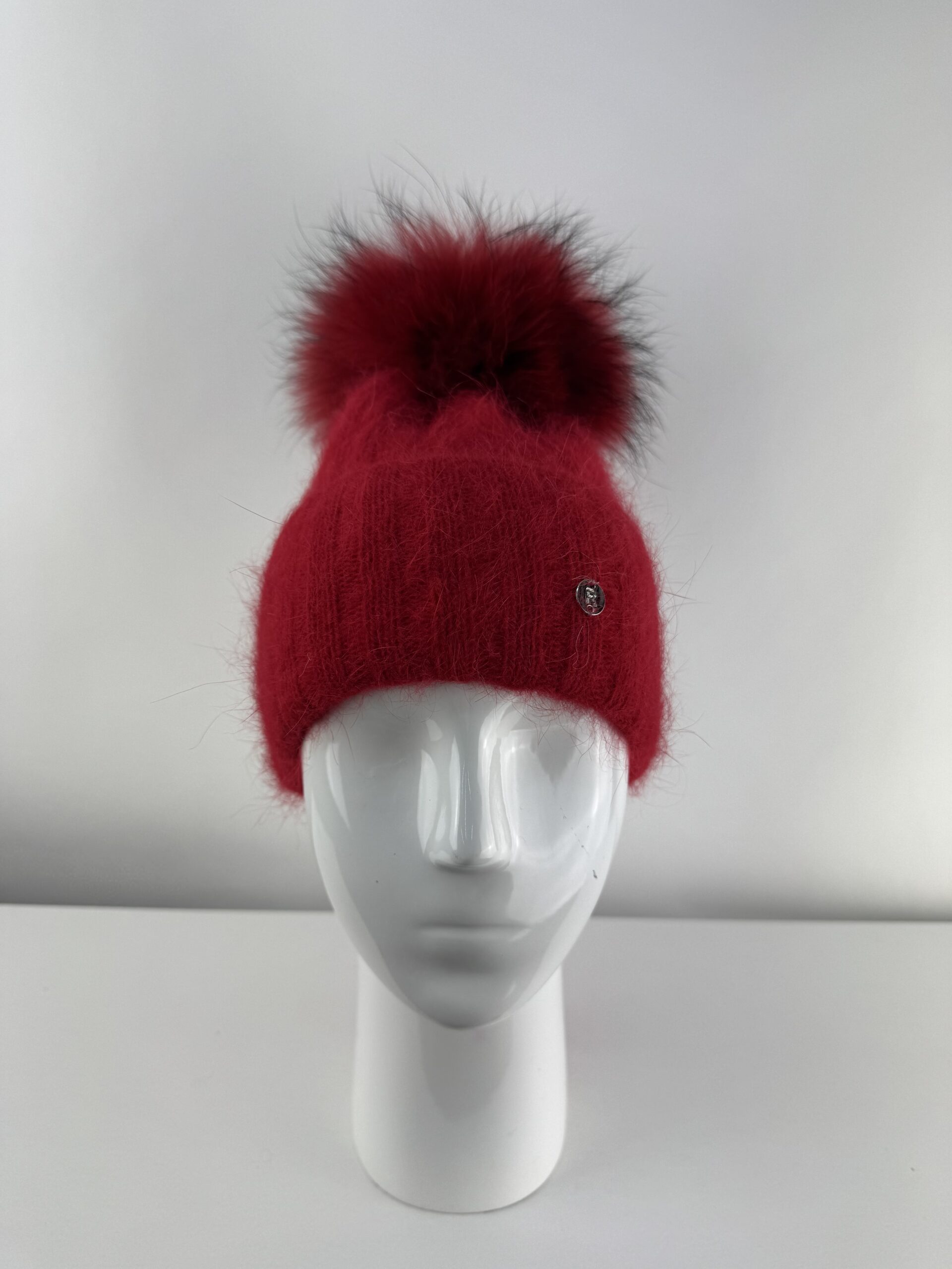 Rabionek Fur Pom Pom Hat In Red - Image 2