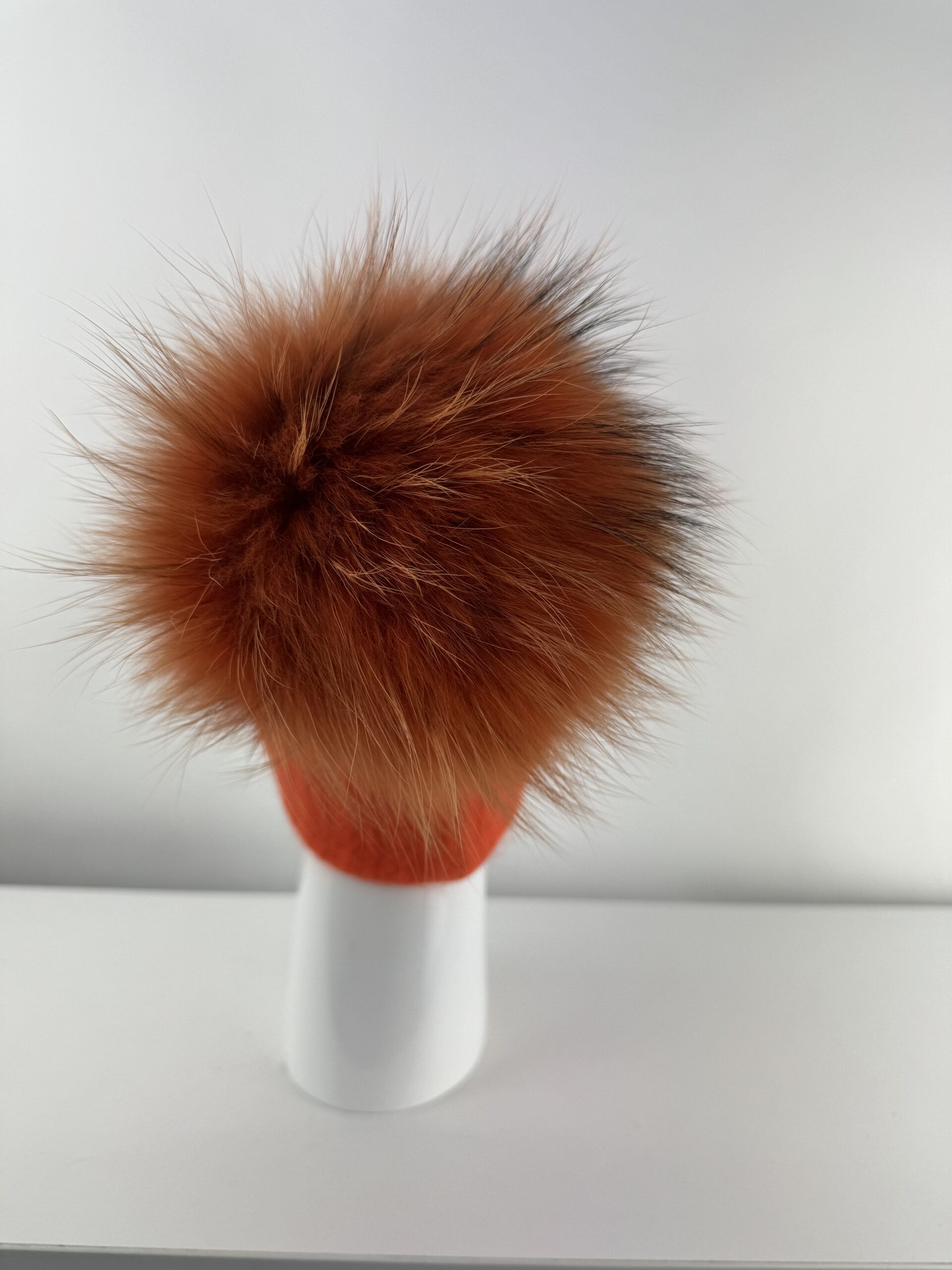 Rabionek Fur Pom Pom Hat in Orange - Image 3
