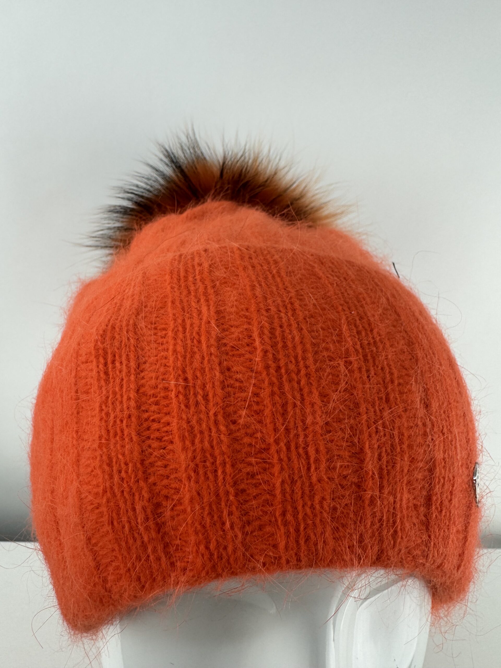 Rabionek Fur Pom Pom Hat in Orange - Image 5