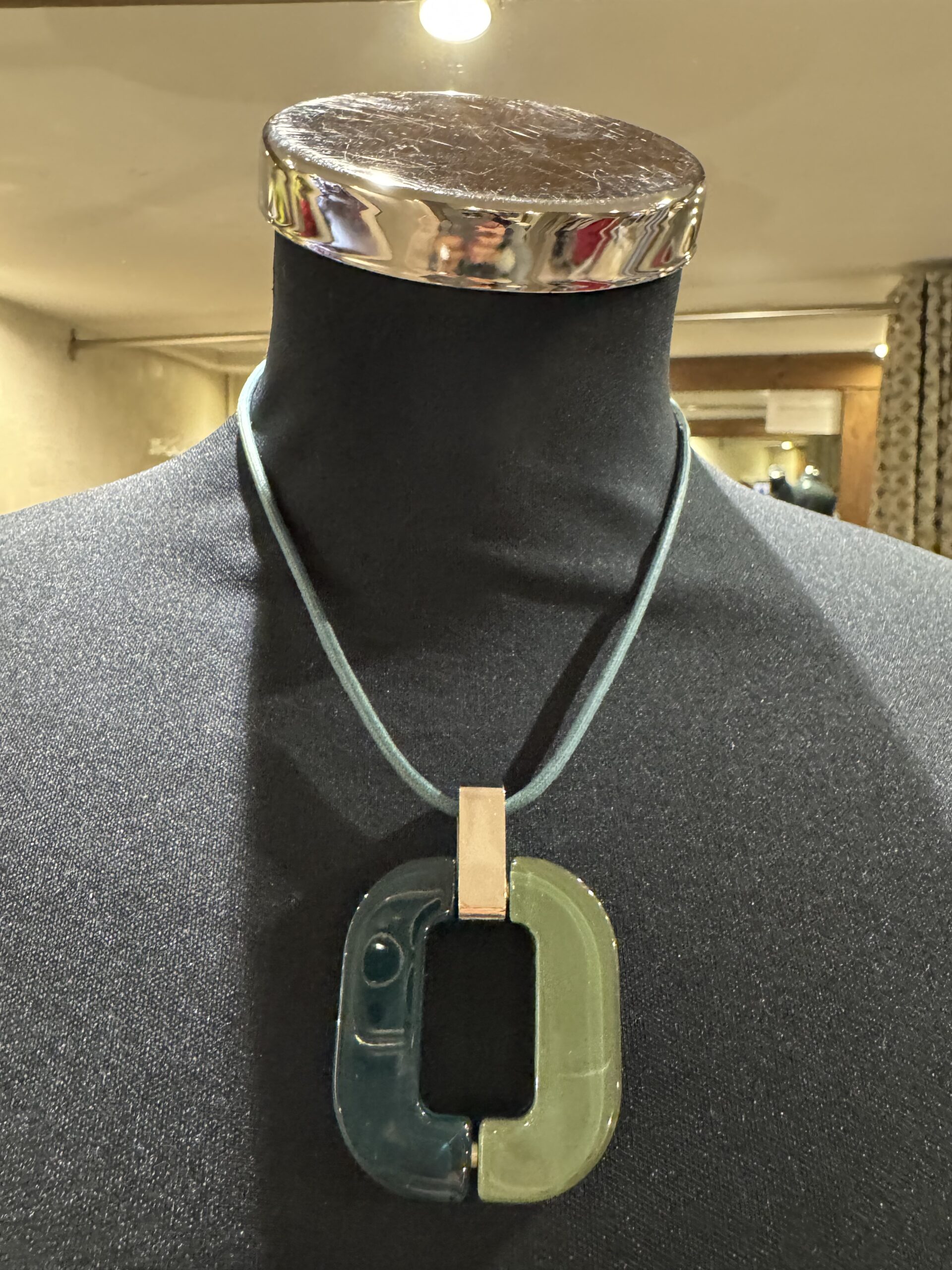 XAVIER-DEROME Double Earrings Sage/Petrol - Image 4