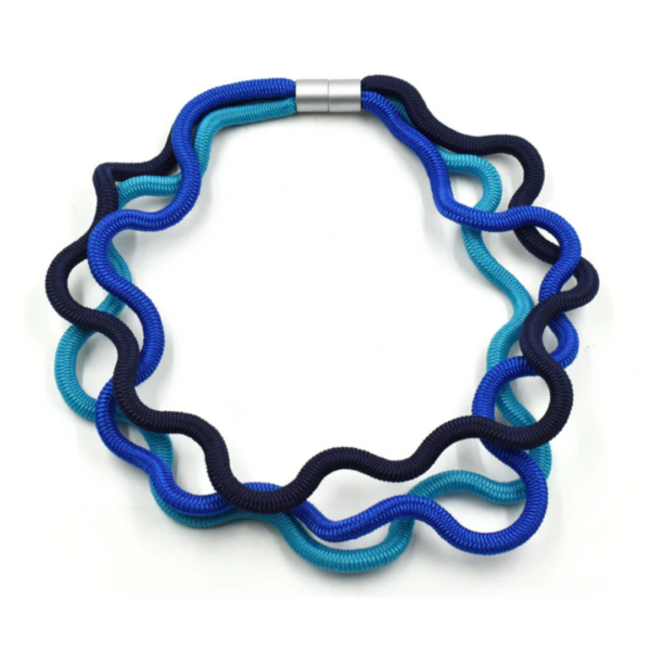 Christina Brampti Short Cord necklace K2322 Blue Squiggle