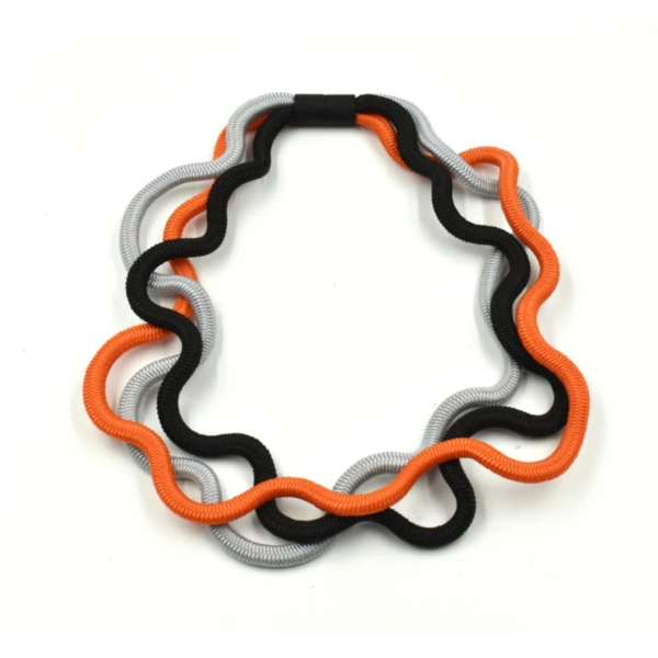 Christina Brampti short Cord necklace K2322 Orange Squiggle