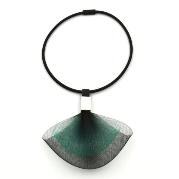 Christina Brampti Necklace K2433 Short Rubber and Net in Green