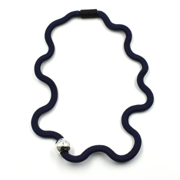 Christina Brampti Necklace K2323 Navy Squiggle Ceramic Bead