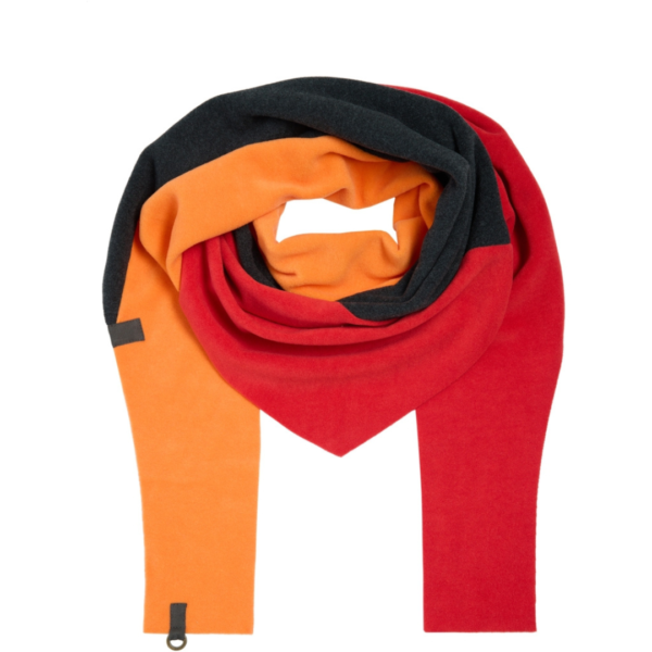 Henriette Steffensen Triangle Scarf Patch In Orange/Soft Black/Red