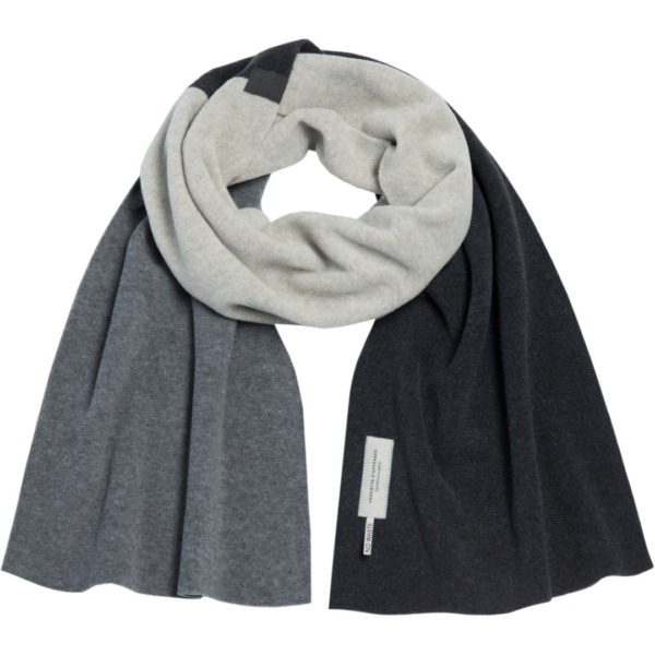 Henriette Steffensen Fleece Scarf in Soft Black/Sand/Grey