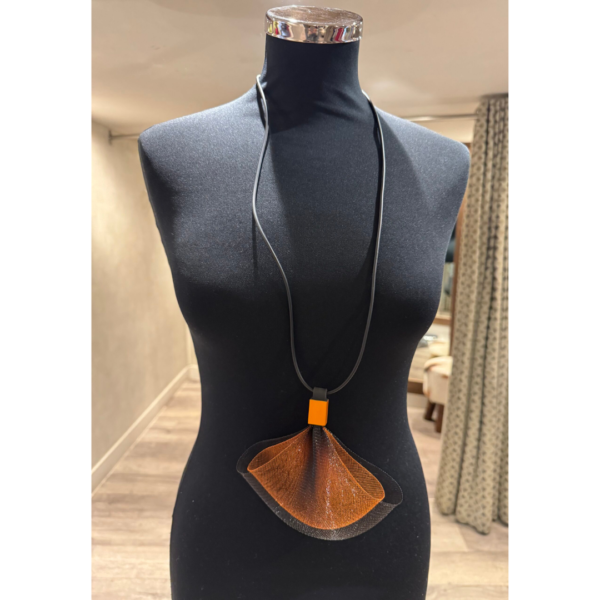 Christine Brampti necklace K2424 Net Rubber and Aluminium in Orange