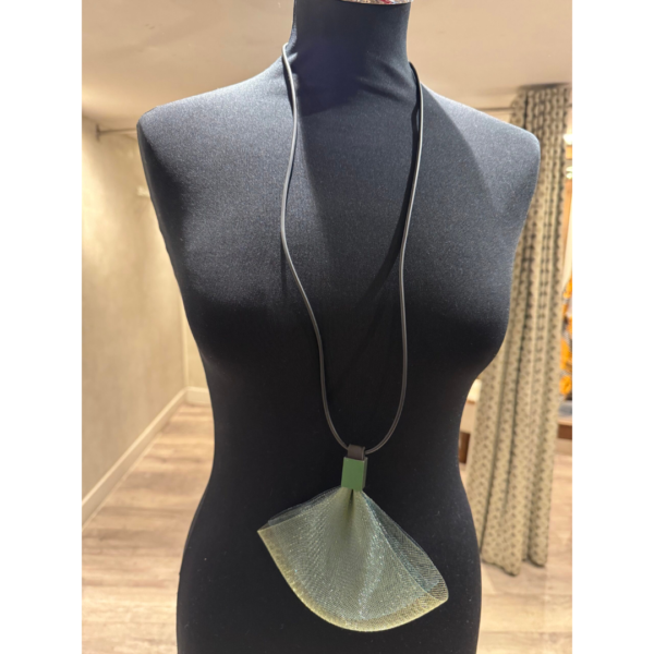 Christine Brampti necklace K2424 Net Rubber and Aluminium in Green