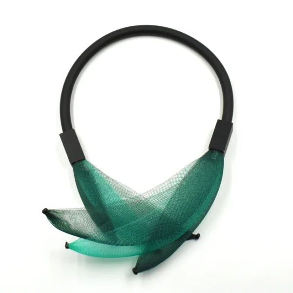 Christina Brampti short necklace K2443 Rubber with Green Net Crinoline