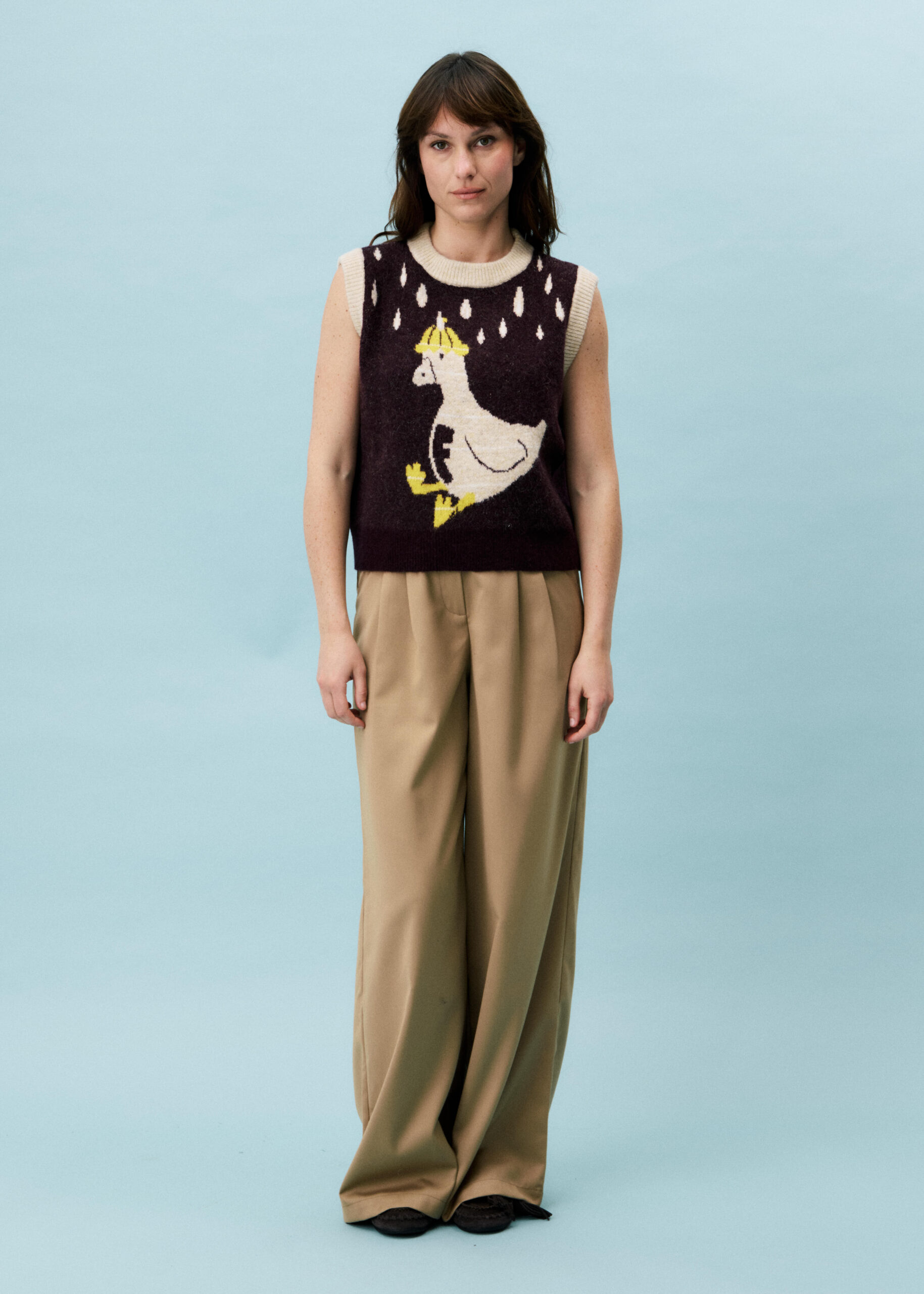 FRNCH Arber Knitted Top in Bordeaux - Image 2