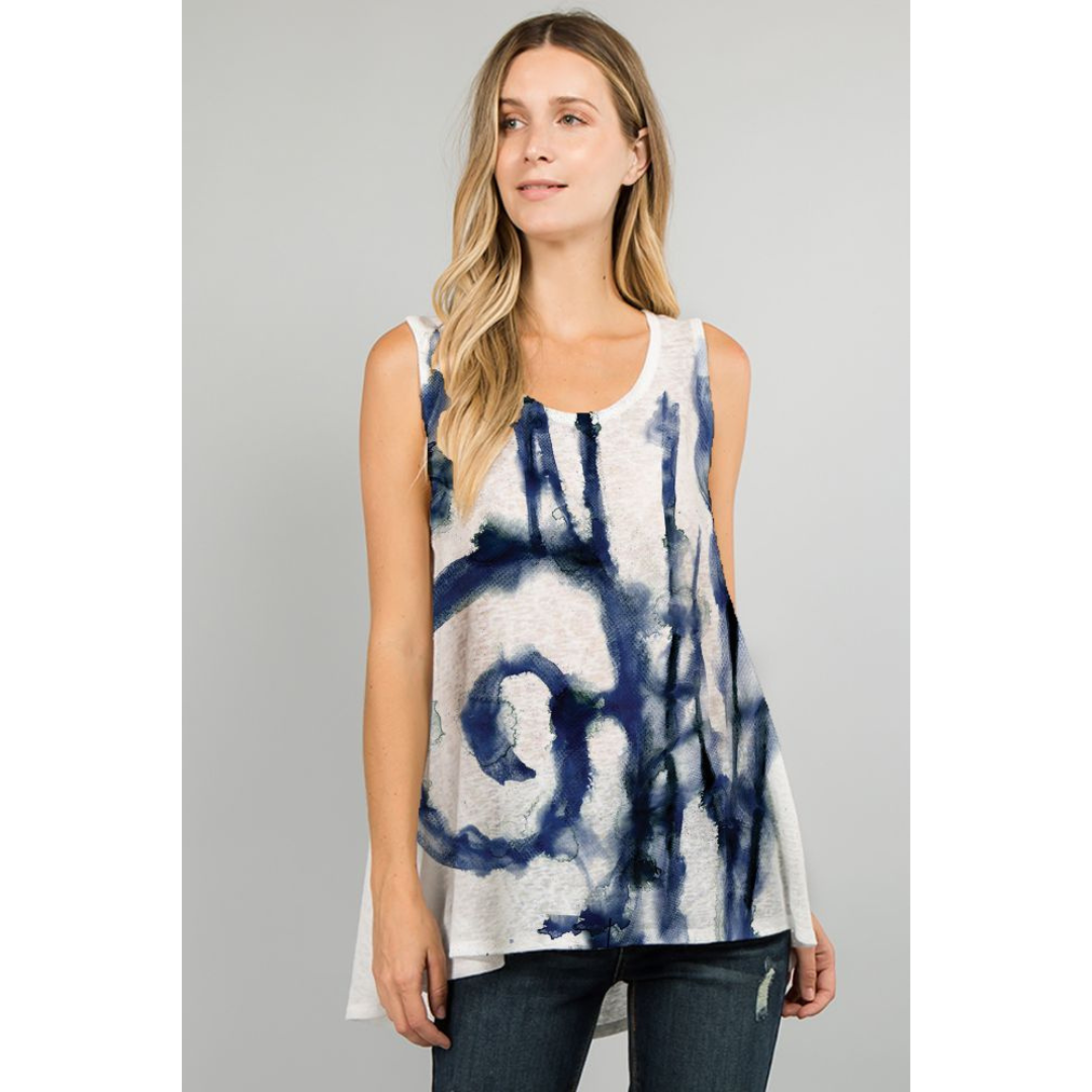 ET Lois Fine Knit Wrap In Blue Multi - Image 2