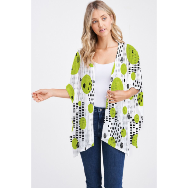 ET Lois Fine Knit Wrap In Lime Multi