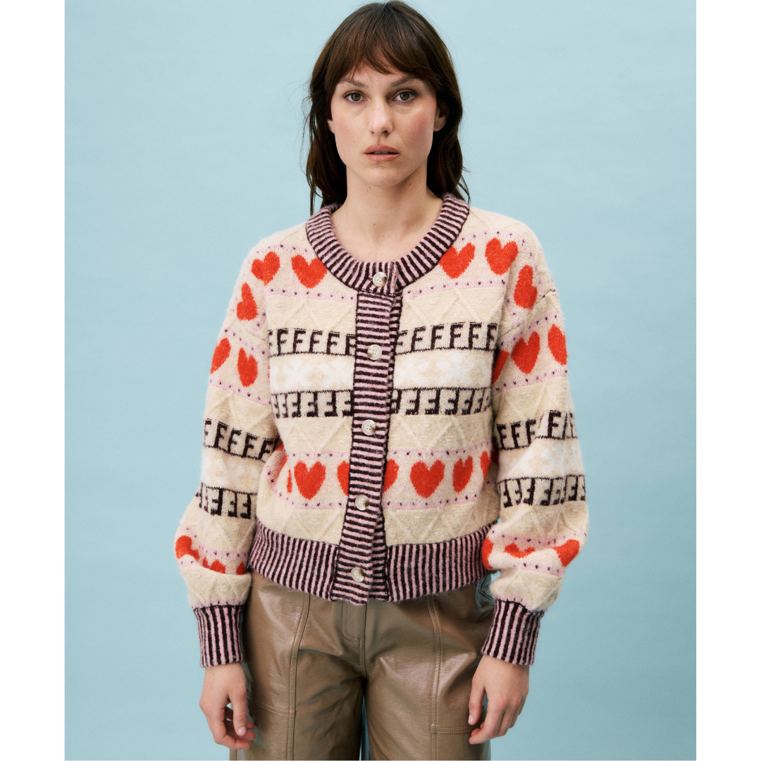 FRNCH Alucite Cardigan in Beige