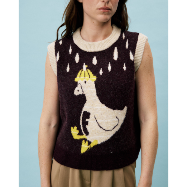 FRNCH Arber Knitted Top in Bordeaux