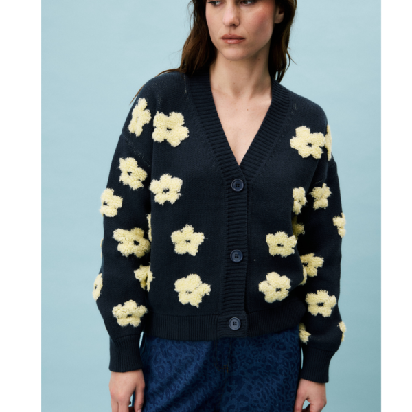 FRNCH Bergenia Cardigan in Navy Blue