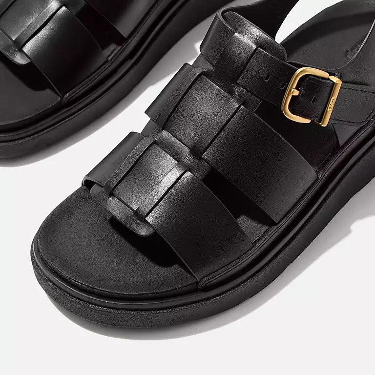 Fitflop Gen-FF Leather Fisherman Sandals In Black - Image 3