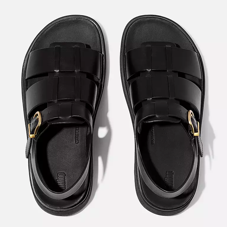 Fitflop Gen-FF Leather Fisherman Sandals In Black - Image 2