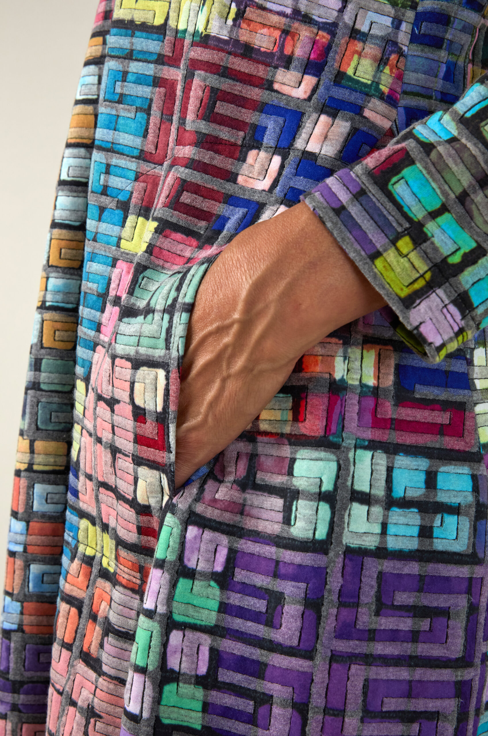 Sahara Coloured Glass Tiles Jersey Bubble Dress - Image 2