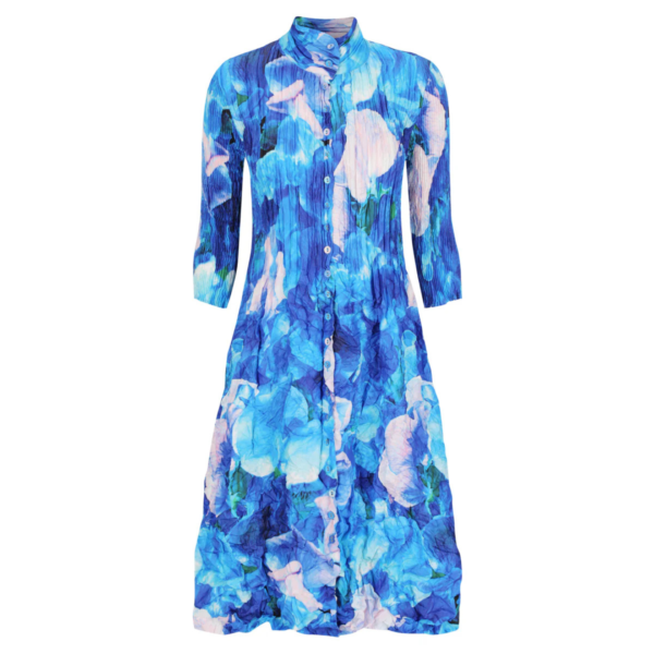 Alquema Nehru Coat Dress in Ocean Sweet Pea