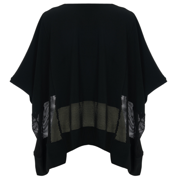 Kozan Black Oversized Top With Black Net