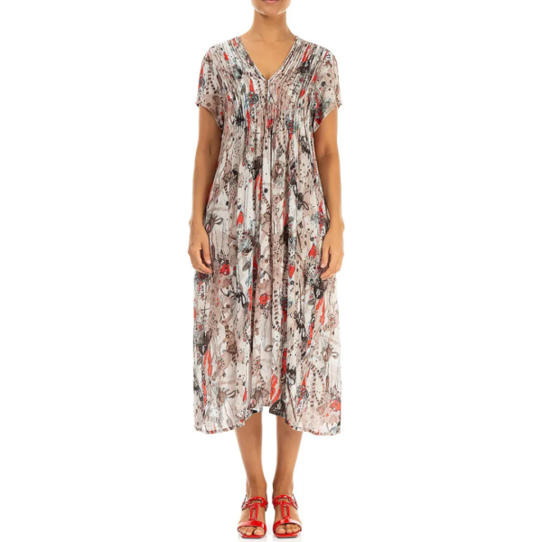 Grizas Long Dress In Stone Multi