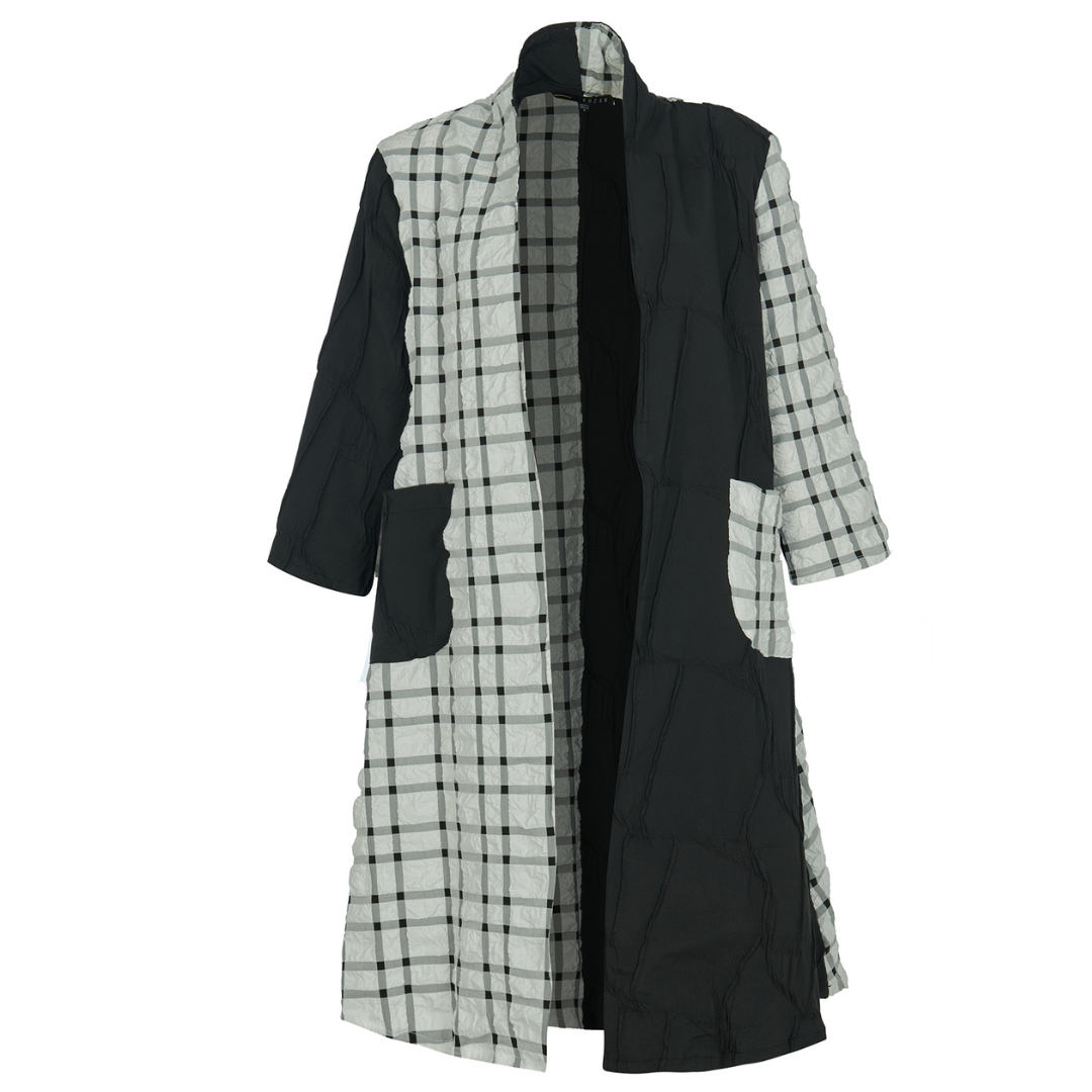 Kozan Coat Black and White Check