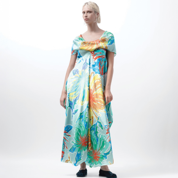 Xenia VENC7 Silk Dress In Green Multi