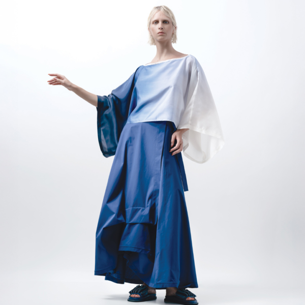 Xenia DAB04 Cotton Skirt In Indigo