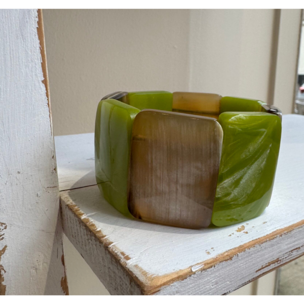 Indira Buffalo Horn Bracelet In Green