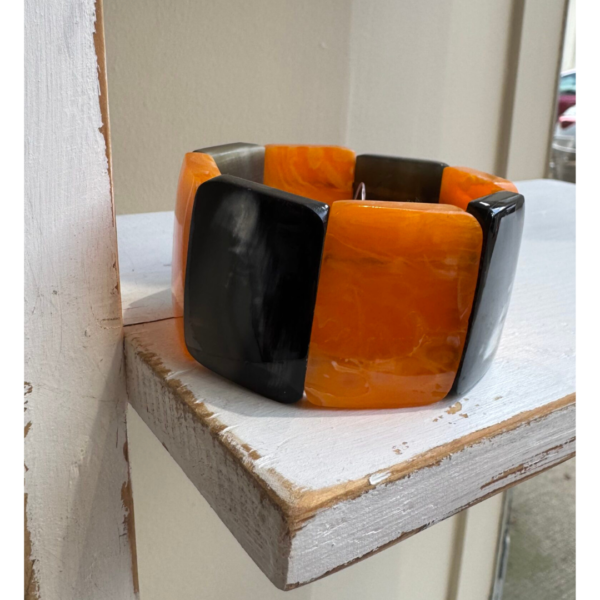 Indira Buffalo Horn Bracelet In Orange